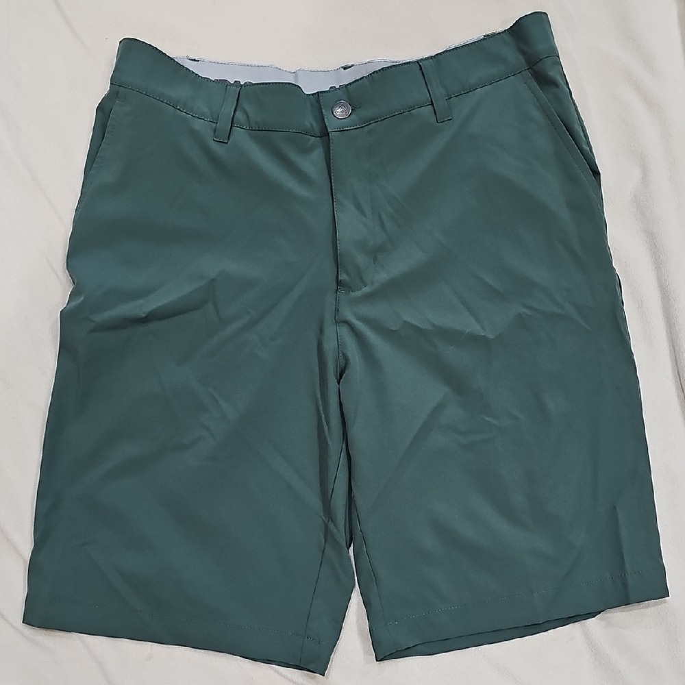 adidas Men's Dark Green Flat Front Shorts